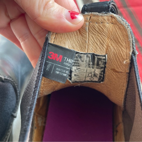 3M Thinsulate Black Leather Boots - Picture 6 of 7